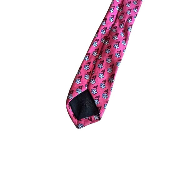 Brooks Basics Pure Silk Pink Floral Neck Tie Colorful Bold Men's - Picture 6 of 9